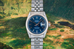 1971 Rolex Oyster Perpetual Datejust "No lume" Blue Soleil dial 1601