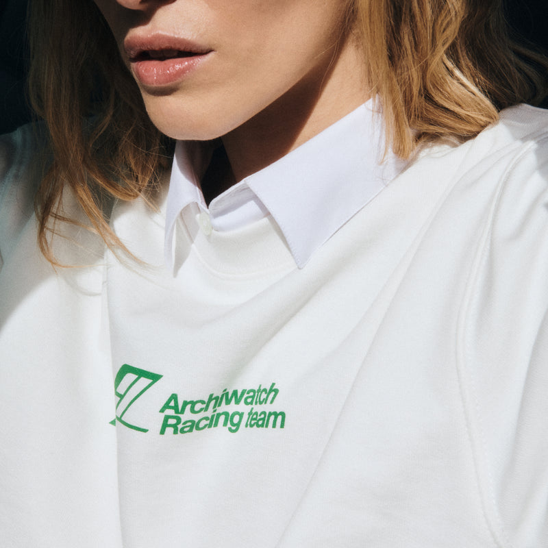 S/S Archiwatch Racing Team "Monaco" Green Script Off-white Crewneck