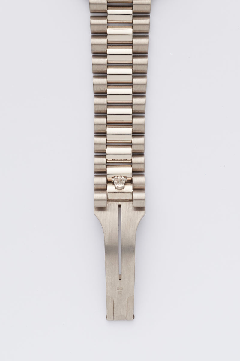 1982 Rolex Oyster Perpetual Day-Date 18k White Gold Blue Soleil Dial 18039