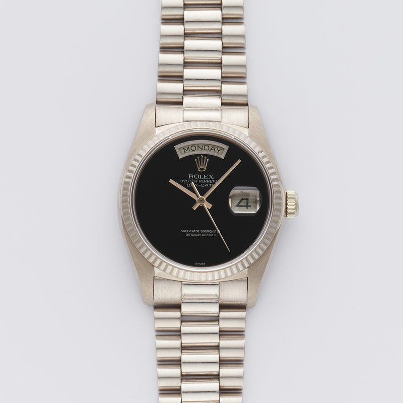 1978 Rolex Oyster Perpetual Day-Date 18k White Gold "Onyx" Dial 18039