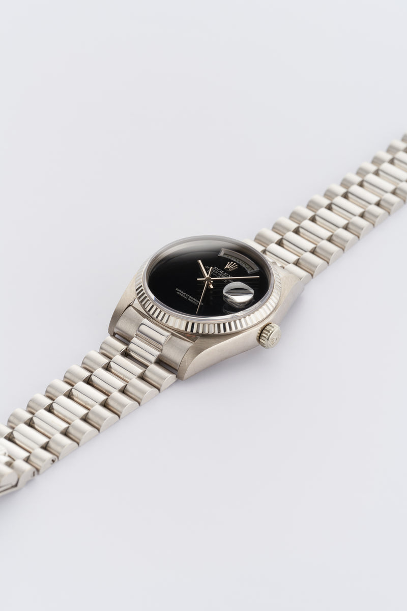1978 Rolex Oyster Perpetual Day-Date 18k White Gold "Onyx" Dial 18039
