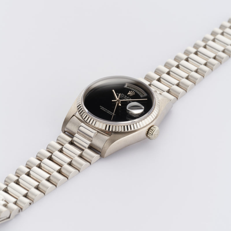 1978 Rolex Oyster Perpetual Day-Date 18k White Gold "Onyx" Dial 18039