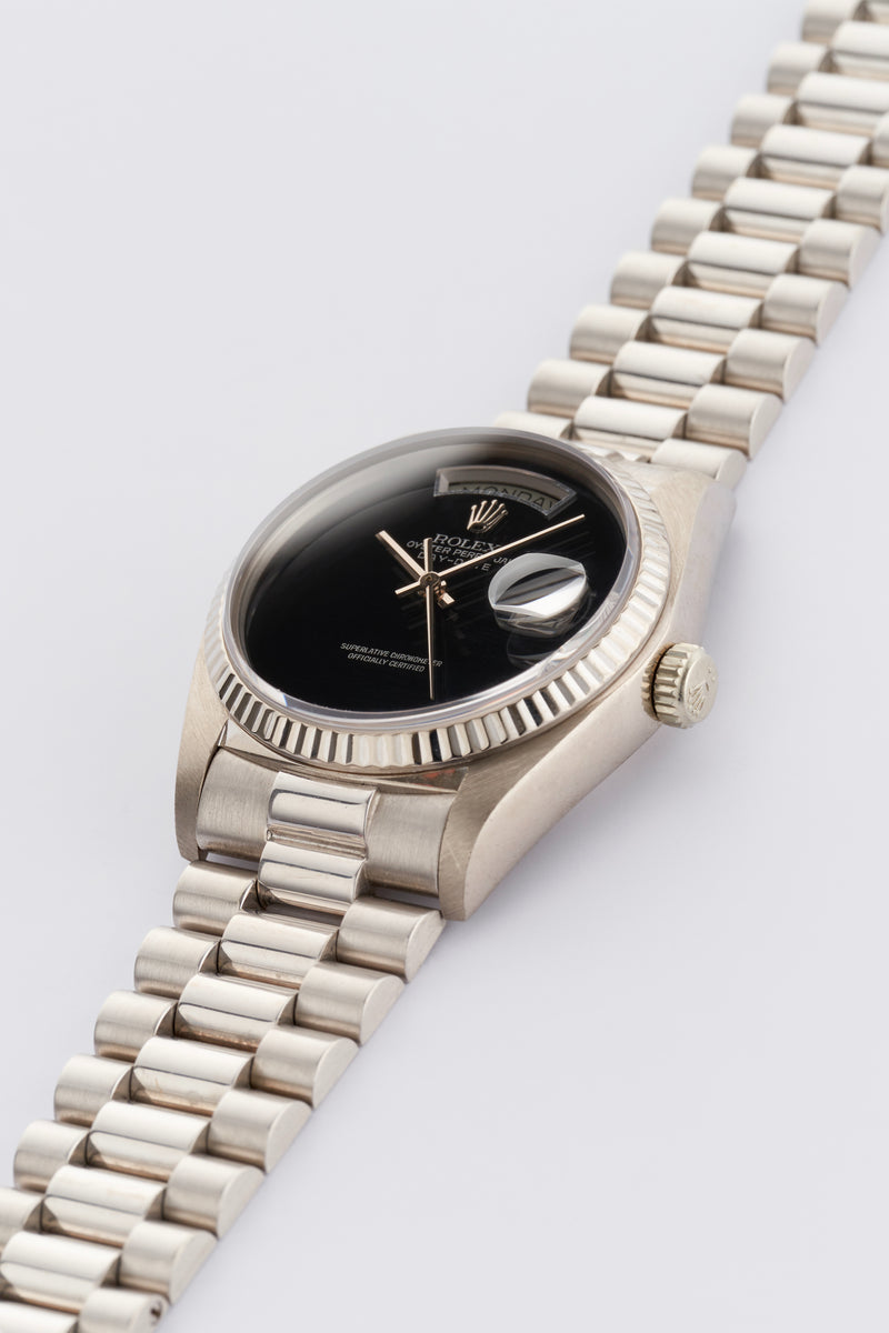 1978 Rolex Oyster Perpetual Day-Date 18k White Gold "Onyx" Dial 18039