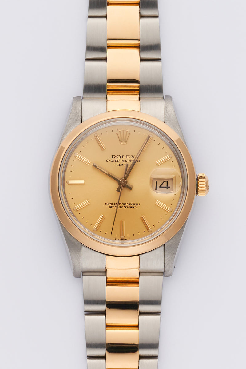1982 Rolex Oyster Perpetual Date Gold/Steel Champagne Dial 1500