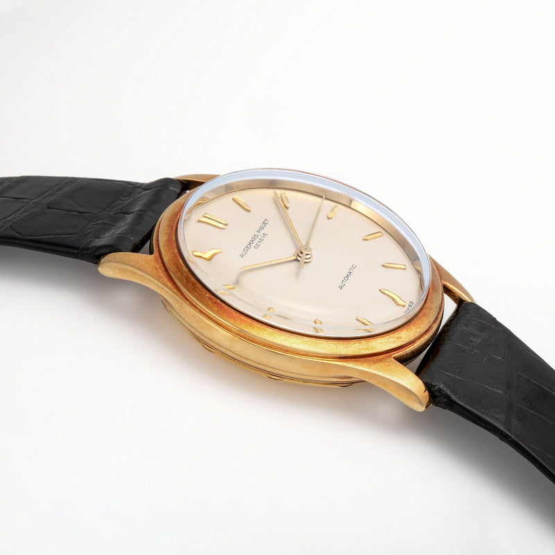 1950s Audemars Piguet Calatrava Waterproof 18k Yellow Gold Sweep Center Seconds silvered Dial 2499
