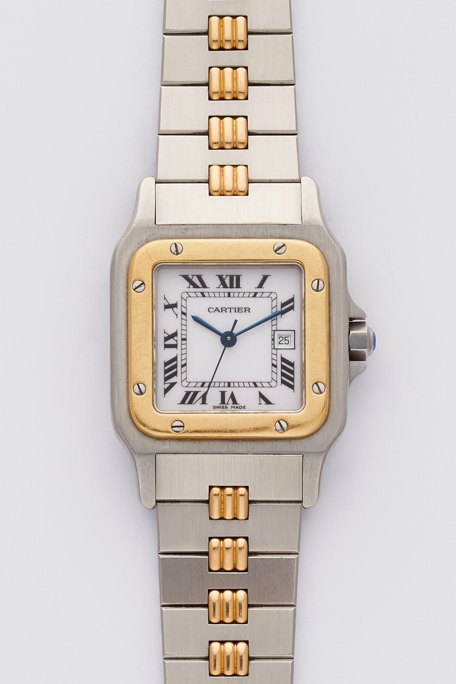 strap cartier santos stainless steel watch