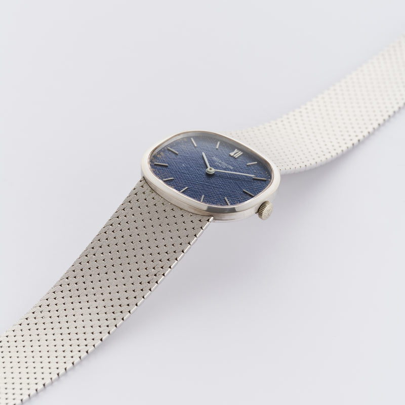 1970s Patek Philippe Ellipse 18k White Gold blue Dial 3545