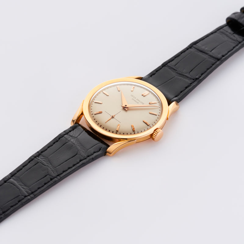 1956 Patek Philippe Calatrava 18k Rose Gold Off-white Dial 2537 with Extract from the Archives