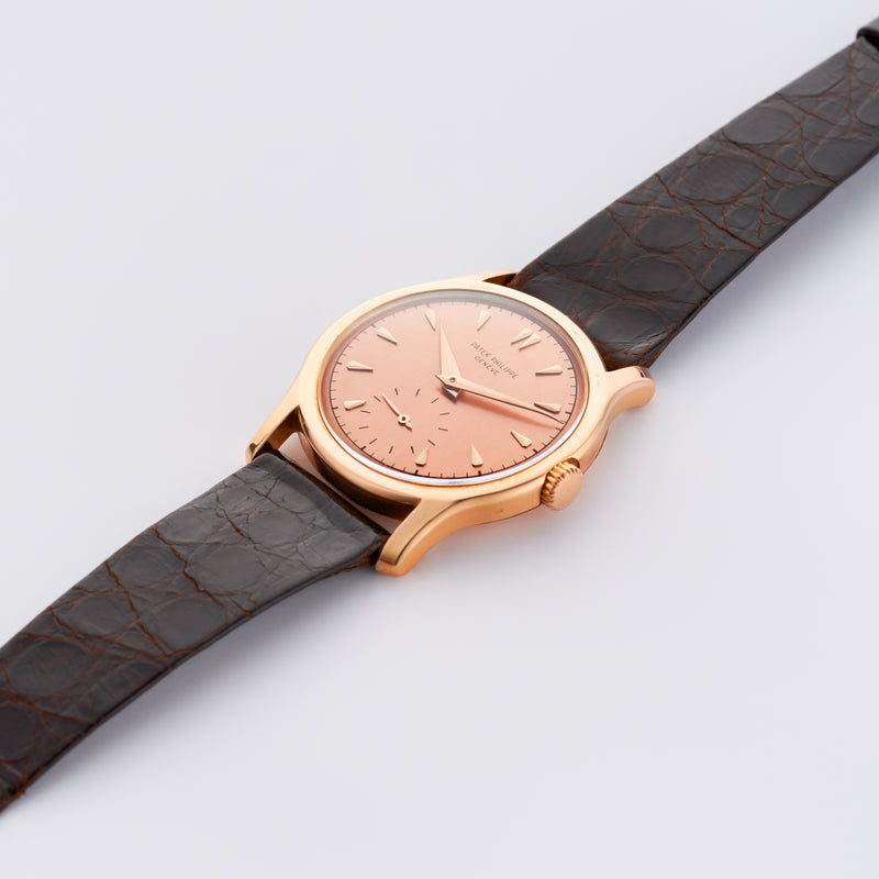 1953 Patek Philippe Calatrava 18k Rose Gold Salmon Dial 2450 with Extract from the Archives