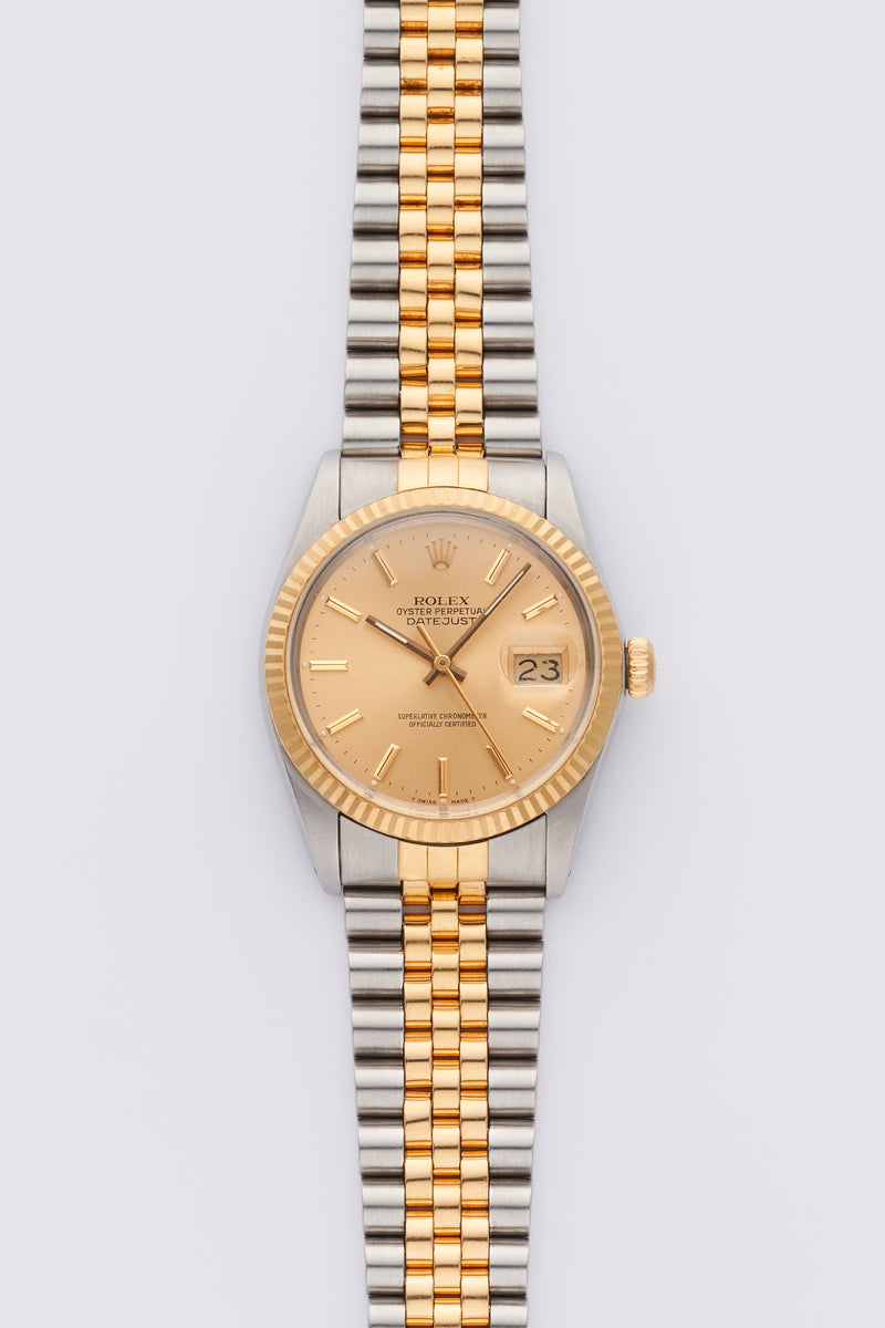 1987 Rolex Oyster Perpetual Datejust Gold/Steel Champagne Dial 16013