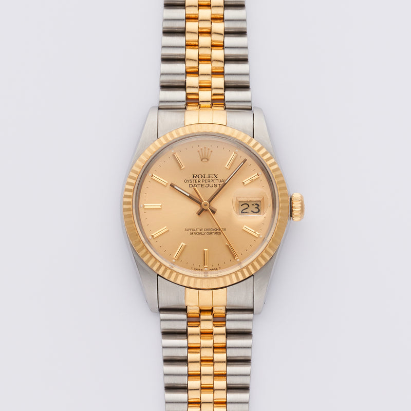1987 Rolex Oyster Perpetual Datejust Gold/Steel Champagne Dial 16013