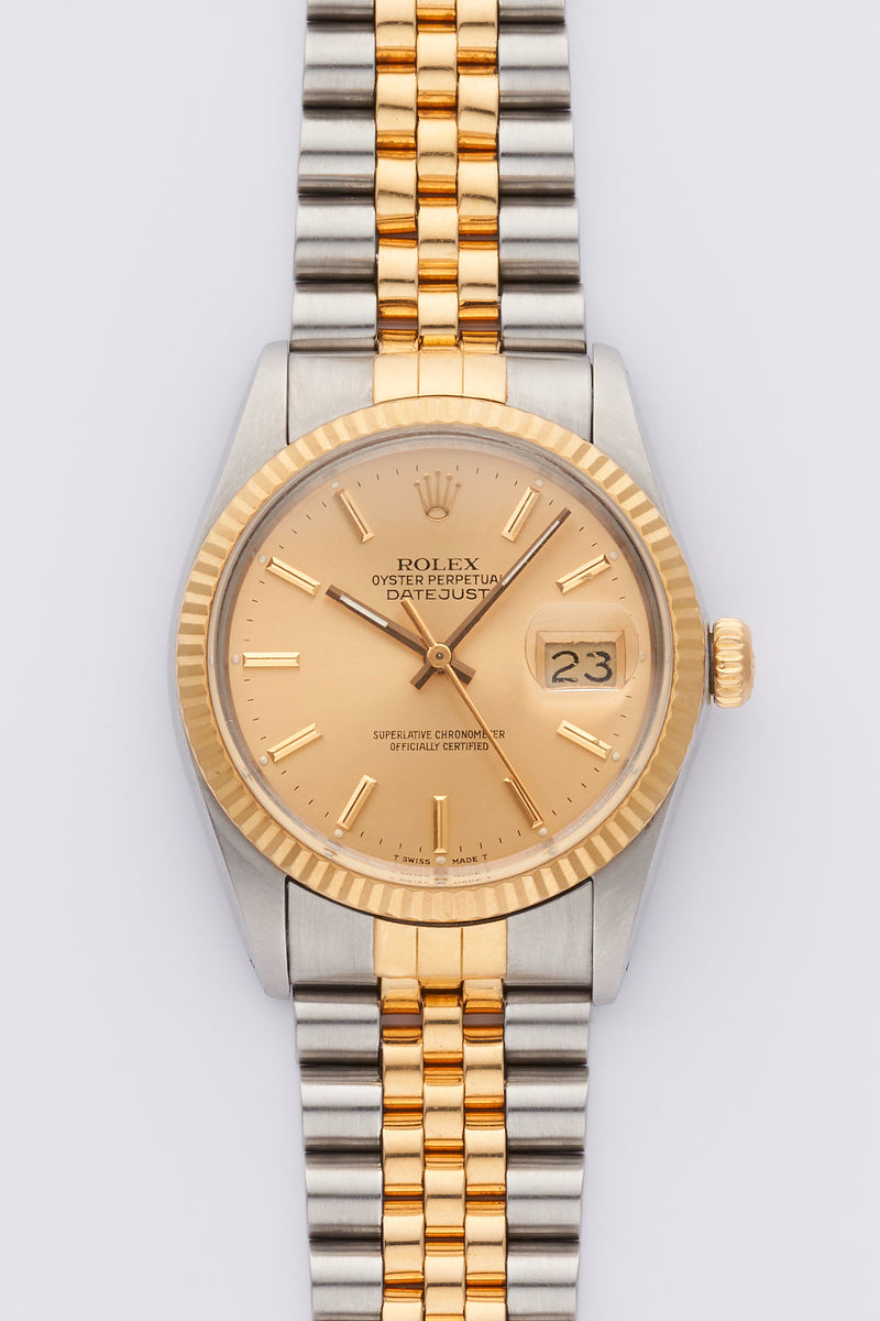 1987 Rolex Oyster Perpetual Datejust Gold/Steel Champagne Dial 16013