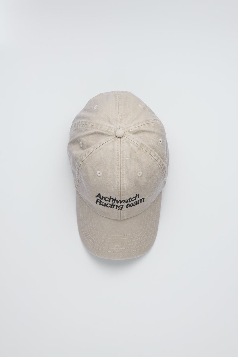 S/S Archiwatch Racing Team S/S "Magny-Cours" Grey Embroidery Script Vintage Sand 6-Panel Cap