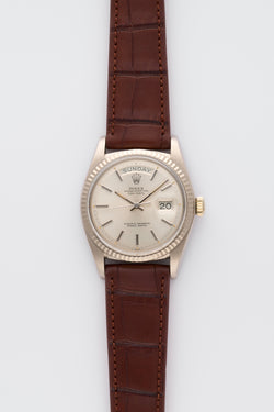1973 Rolex Oyster Perpetual Day-Date 18k White Gold Silver Dial 1803