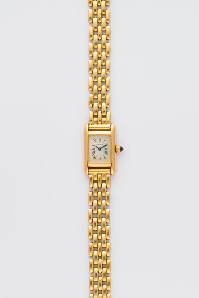 1988 Cartier Mini Tank 18k yellow Gold 828001 with full length 18k yel ...