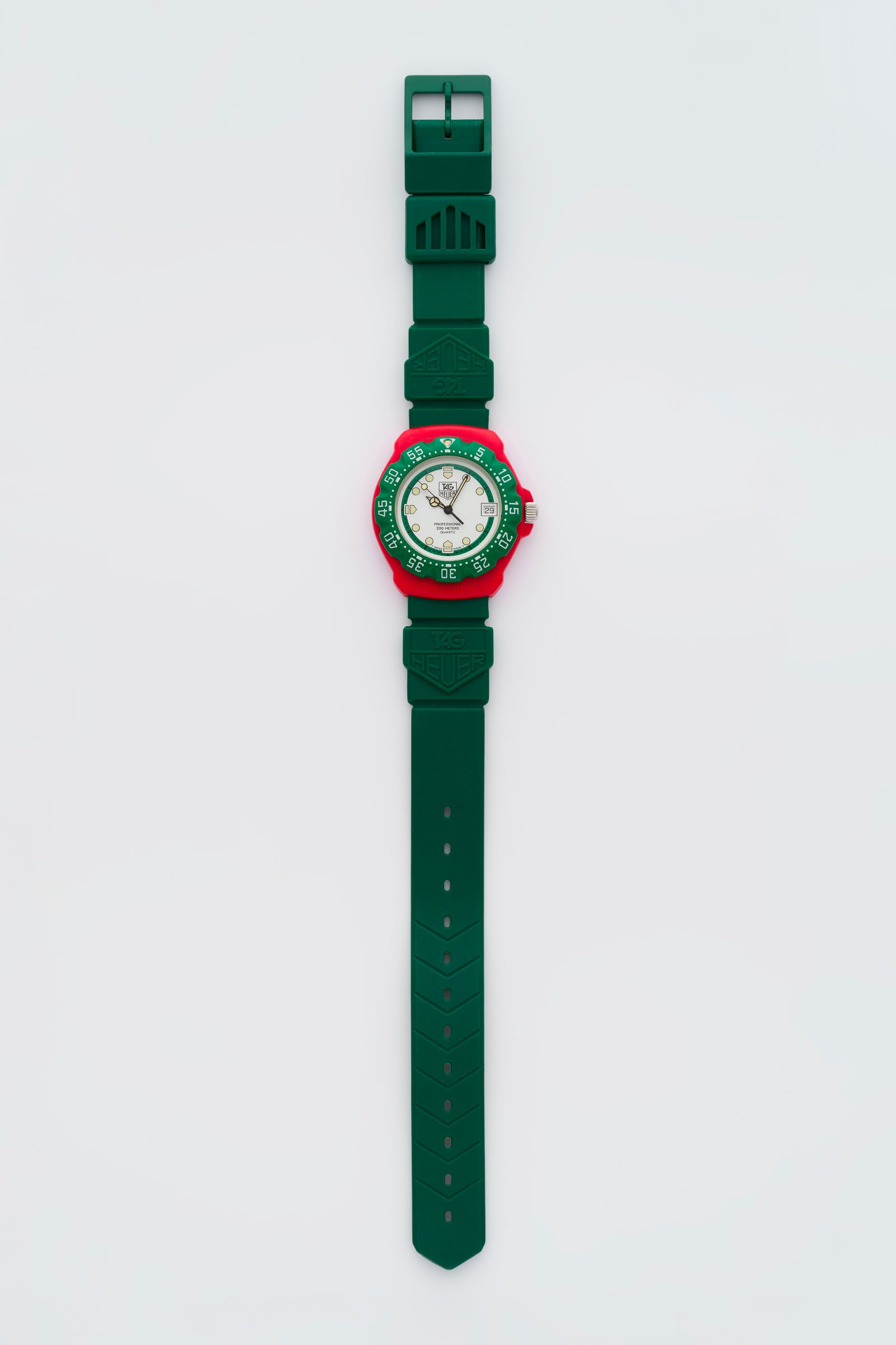 NOS Full Set 1986 Tag Heuer Formula 1 Green/Red Jumbo 384.513