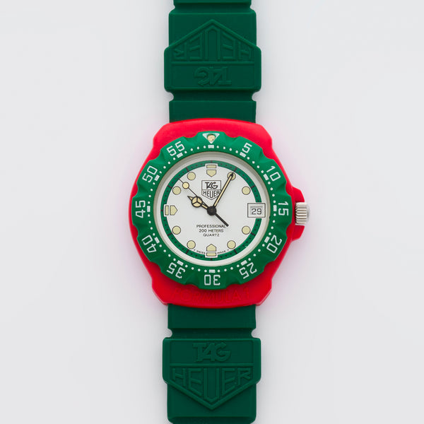 NOS Full Set 1986 Tag Heuer Formula 1 Green/Red Jumbo 384.513