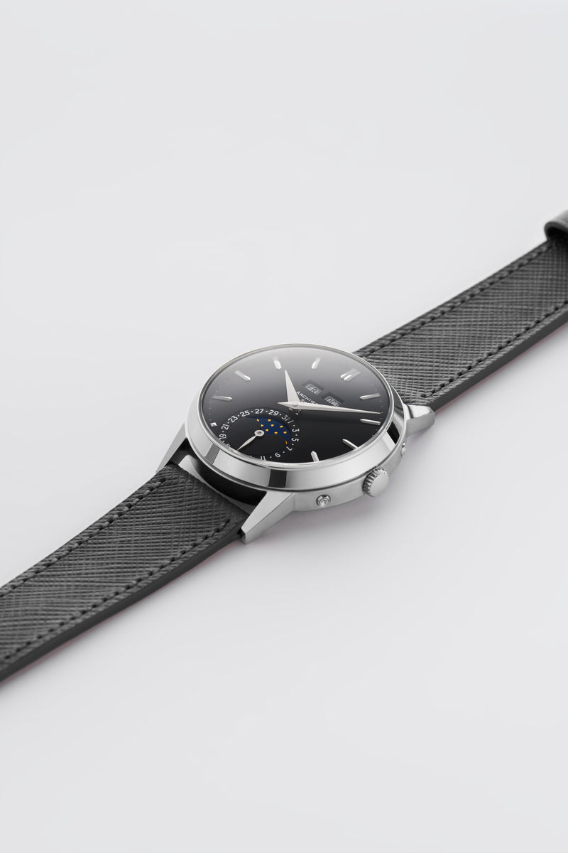 PRE-ORDER FOR THE LIMITED EDITION 2026 ARCHIWATCH «PADELLONE» TRIPLE CALENDAR MOONPHASE BLACK DIAL 55