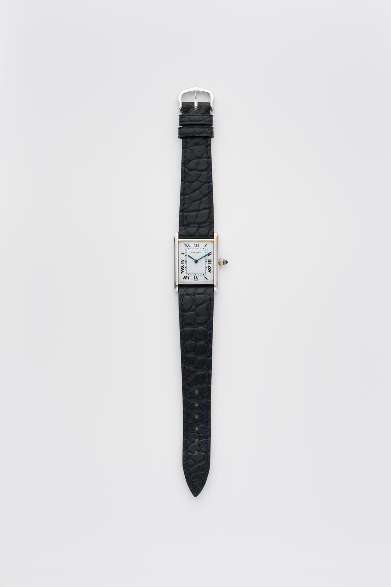 1970s Cartier Louis Tank 18k White Gold "Paris" Dial 78086
