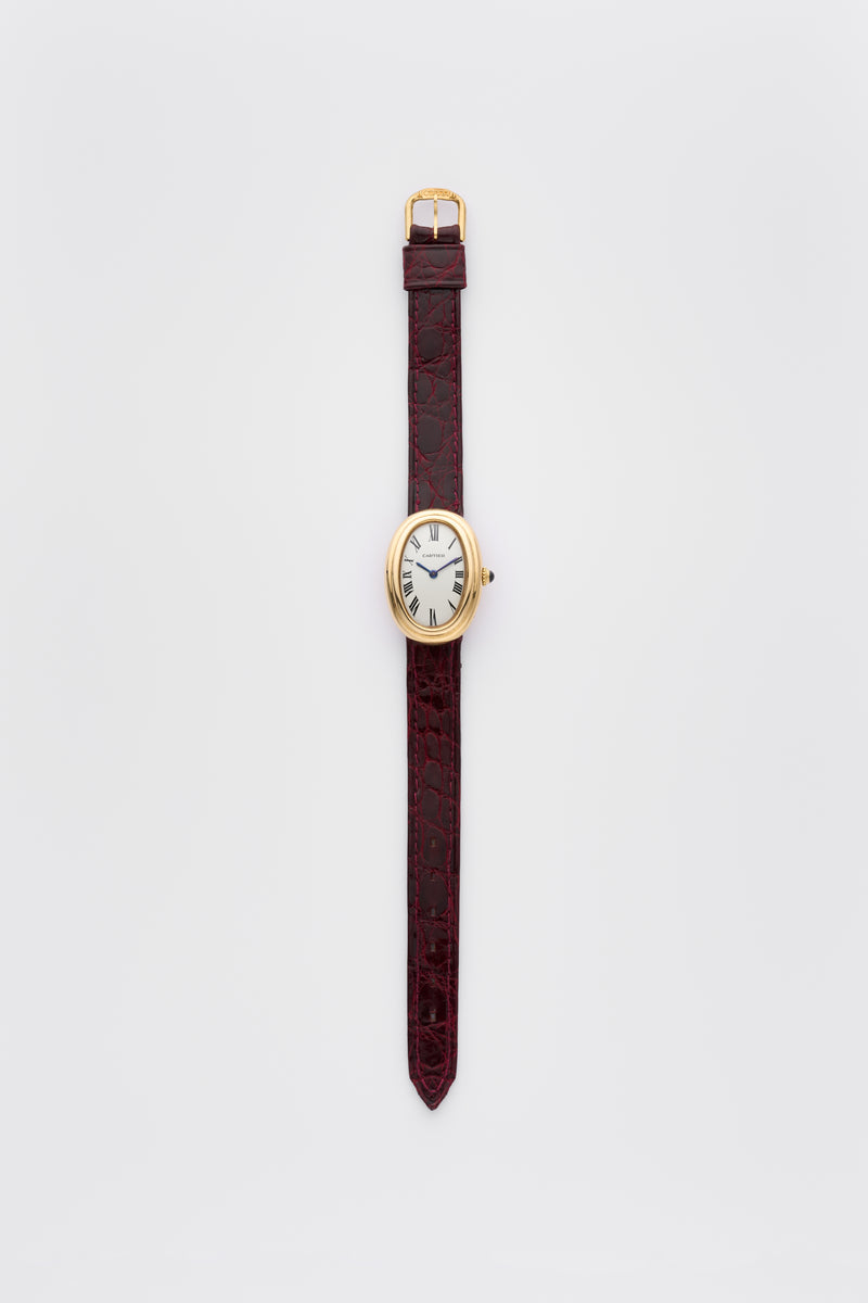 1970s Cartier Baignoire 18k Yellow Gold "Paris" Dial 78094