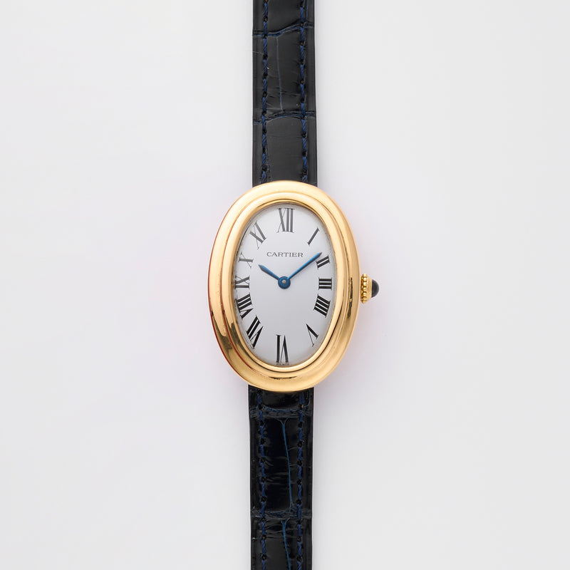 1978 Cartier Baignoire 18k Yellow Gold "Paris" Dial 78094 with original card and service papers
