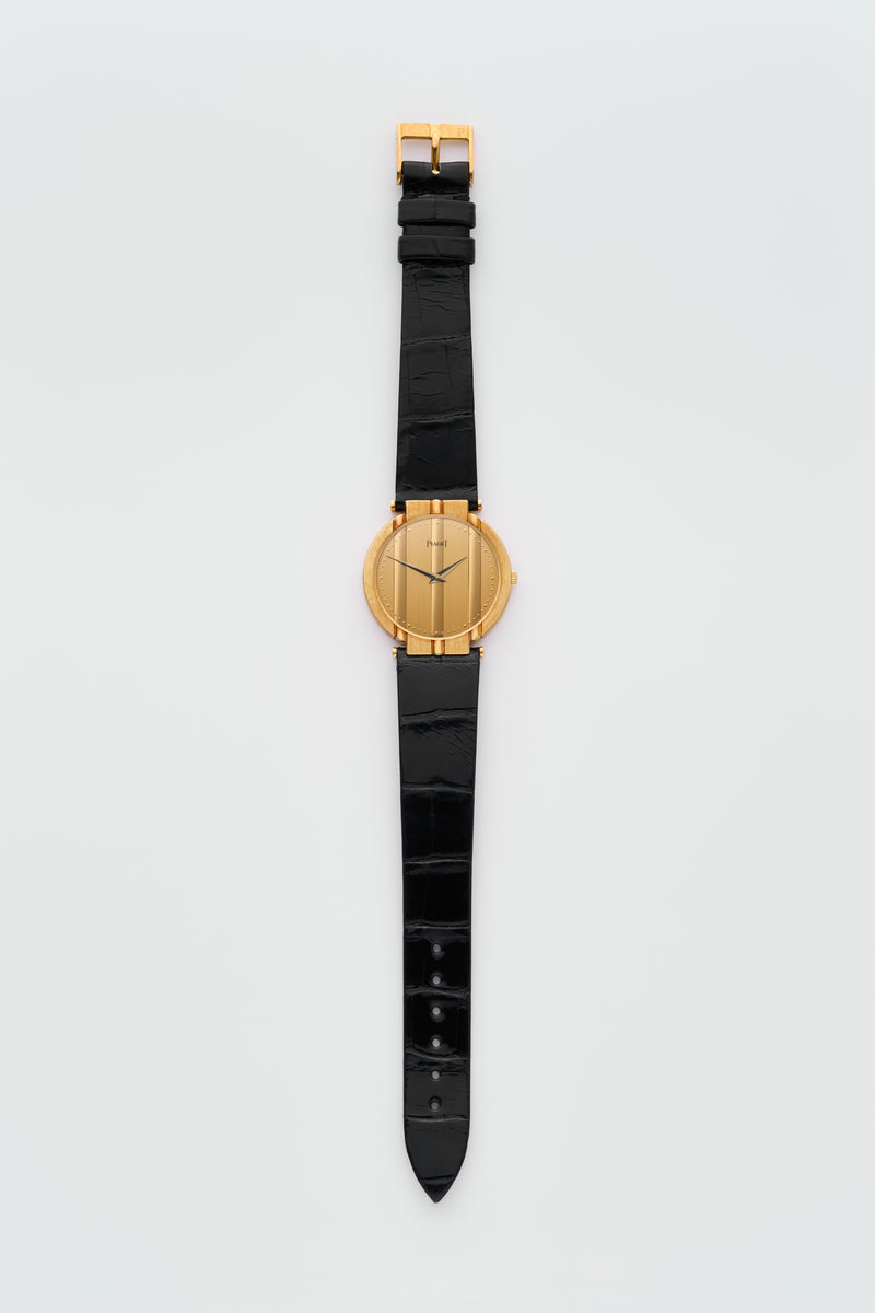 NOS 1990s Piaget Polo 18k Yellow Gold Gold Dial 8673