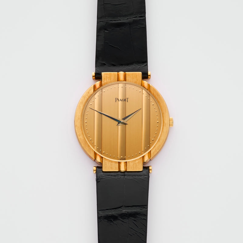 NOS 1990s Piaget Polo 18k Yellow Gold Gold Dial 8673