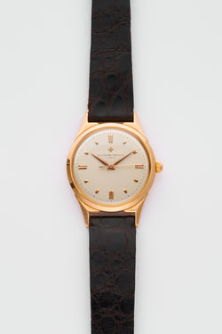 1960s Vacheron Constantin Chronometre Royal Maltese Cross Lugs 18k Pink Gold Silvered Dial 6111