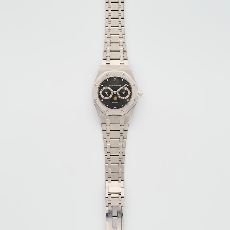 1990s Audemars Piguet Royal Oak Day-Date Moonphase Diamond-set Black Dial 25594ST