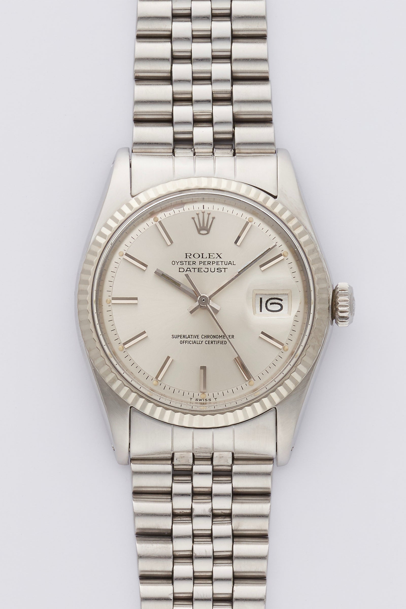 1970 Rolex Oyster Perpetual Datejust Silver Step Dial 1601 with