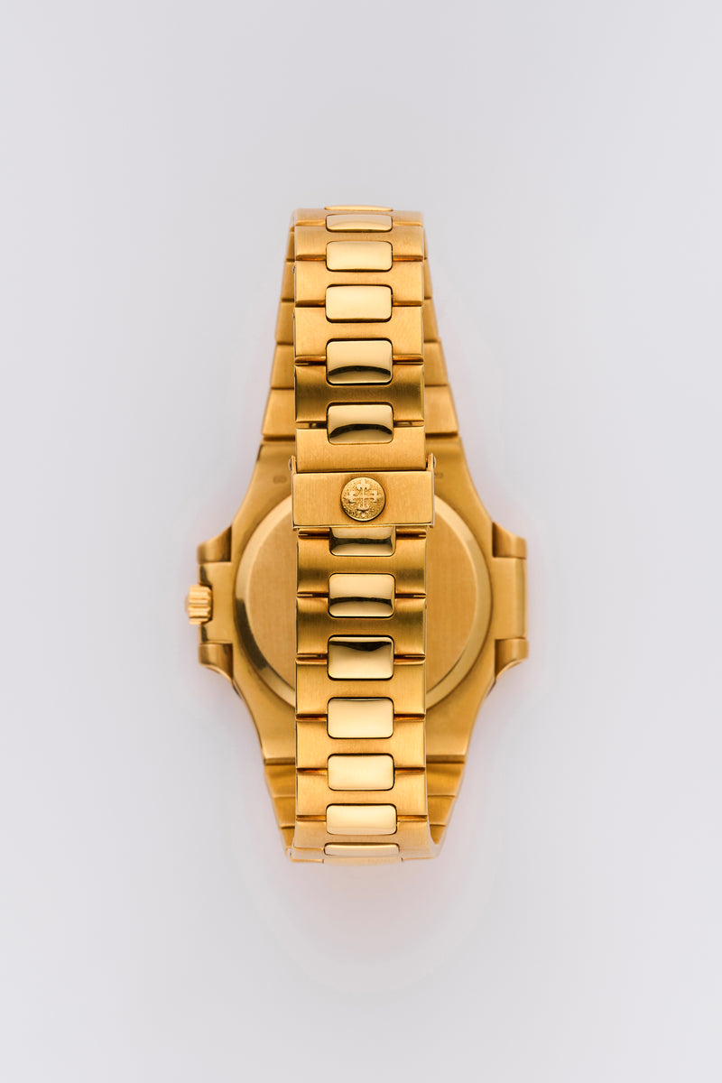 1990s Patek Philippe Nautilus 18k Yellow Gold Diamond-set Gold Dial 3800J