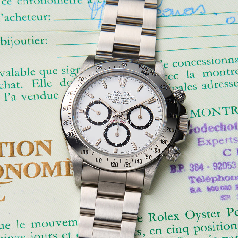 1992 Rolex Cosmograph Daytona Inverted 6 White Dial N Serial 16520 with Rolex Punched papers