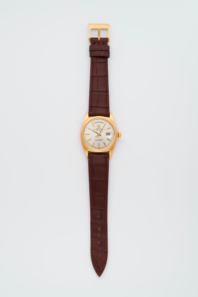 1972 Rolex Oyster Perpetual Day-Date 18k Yellow Gold Silver Dial 1803