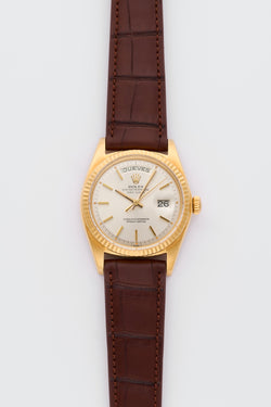 1972 Rolex Oyster Perpetual Day-Date 18k Yellow Gold Silver Dial 1803