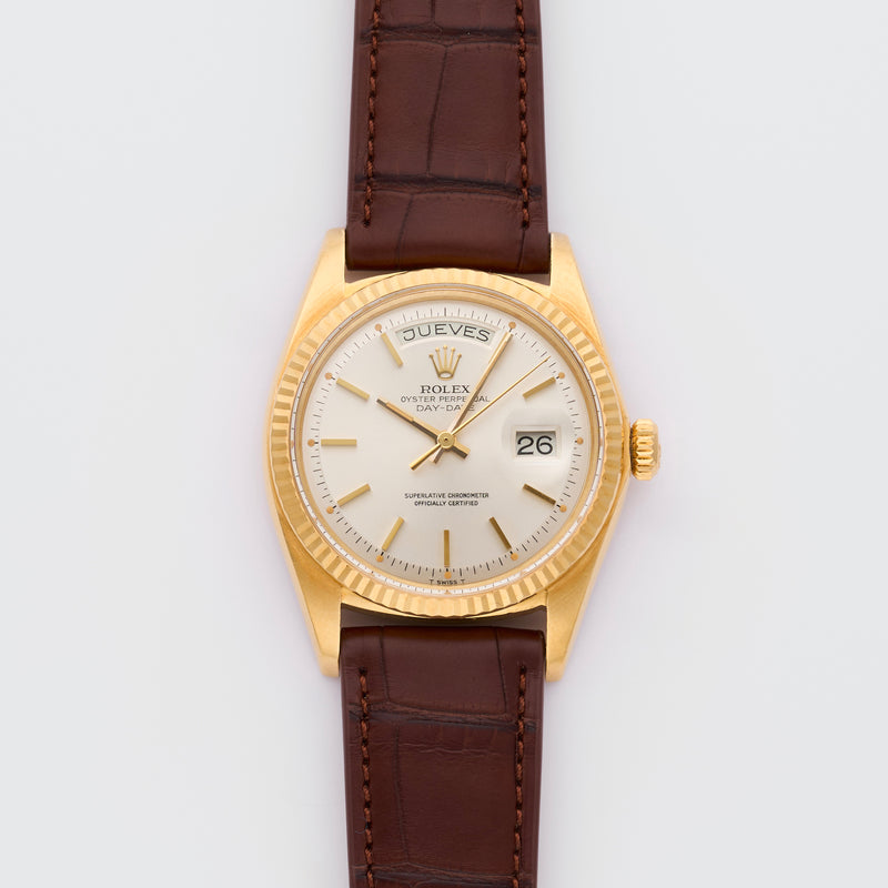 1972 Rolex Oyster Perpetual Day-Date 18k Yellow Gold Silver Dial 1803