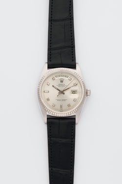 1971 Rolex Oyster Perpetual Day-Date 18k White Gold "Diamond-set" Silver Dial 1803