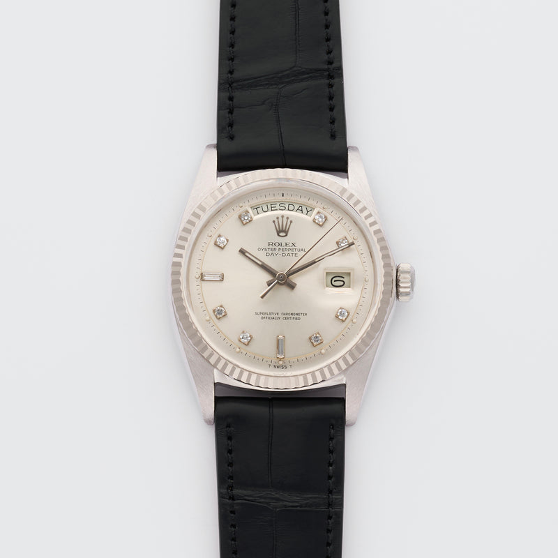 1971 Rolex Oyster Perpetual Day-Date 18k White Gold "Diamond-set" Silver Dial 1803