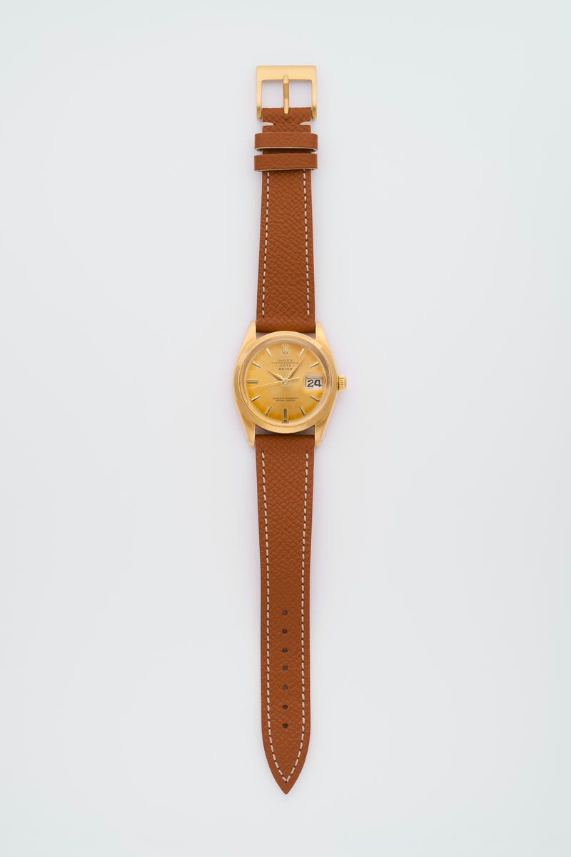 1962 Rolex Oyster Perpetual 18k Yellow Gold Date Double Signed Beyer Tropical Swiss only dial 1503