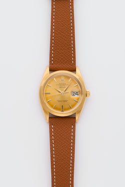 1962 Rolex Oyster Perpetual 18k Yellow Gold Date Double Signed Beyer Tropical Swiss only dial 1503