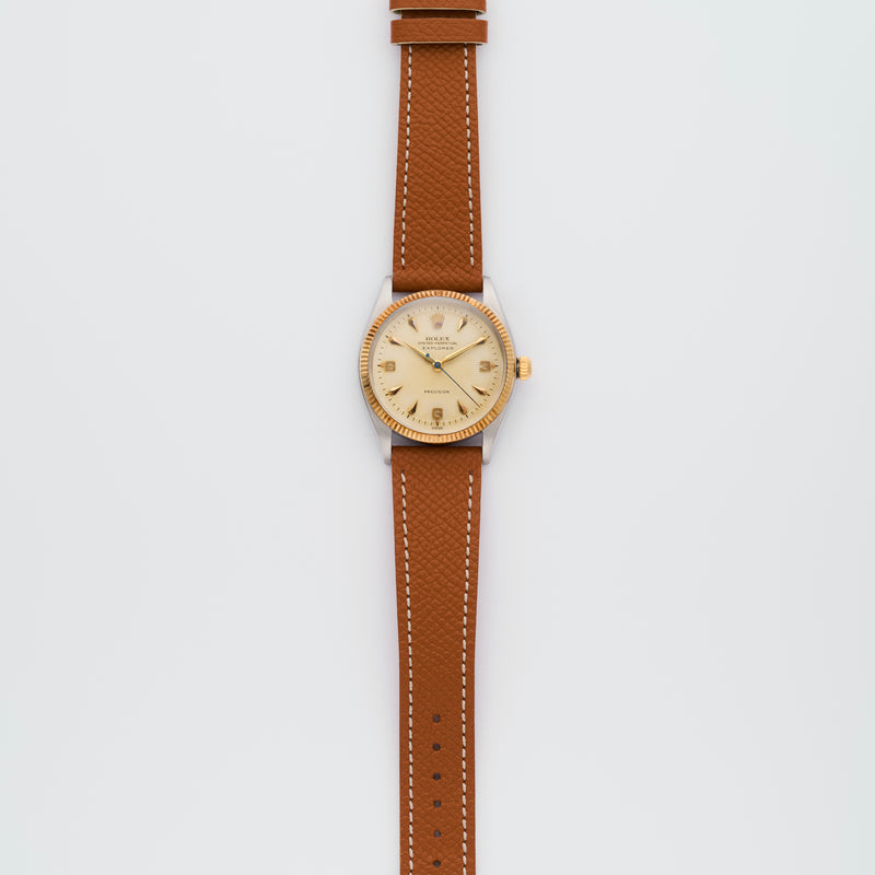1959 Rolex Oyster Perpetual Gold/Steel Canadian Explorer Honeycomb Creme dial 5501