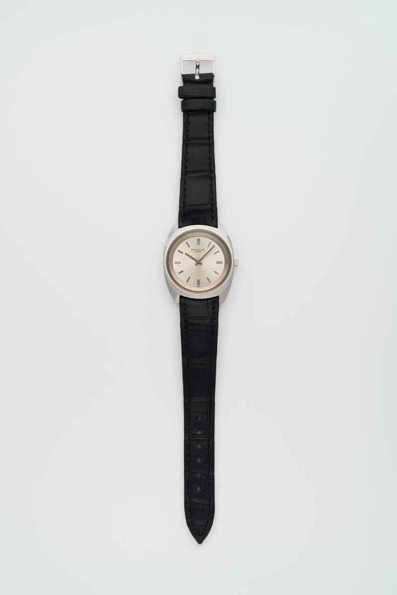 1970s Patek Philippe S/S Tonneau Silver Dial 3579
