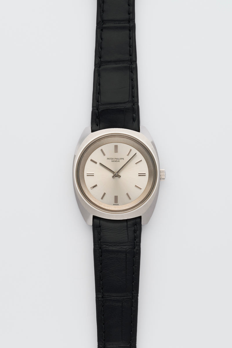 1970s Patek Philippe S/S Tonneau Silver Dial 3579