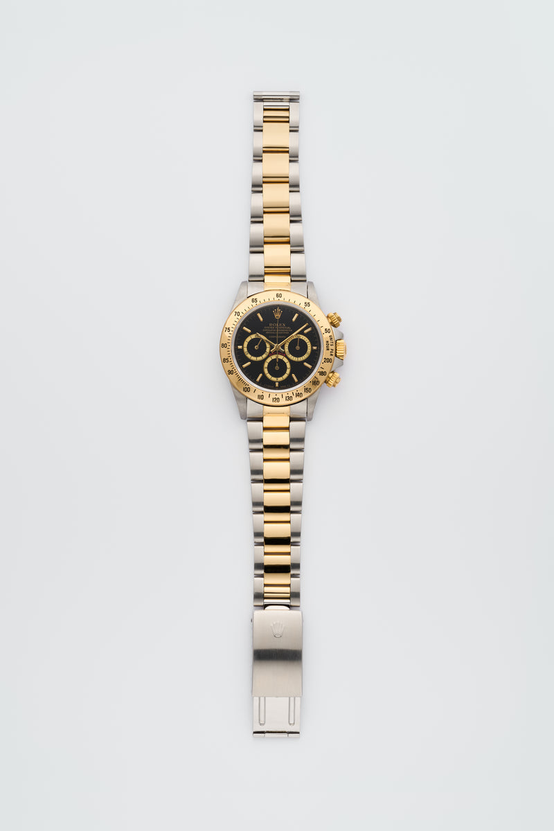 1989 Rolex Oyster Perpetual Gold/Steel Daytona Zenith Chronograph "Floating" Black dial 16523