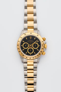 1989 Rolex Oyster Perpetual Gold/Steel Daytona Zenith Chronograph "Floating" Black dial 16523