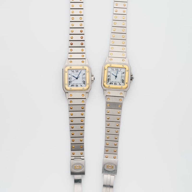 LNOS 1980s Cartier Santos Gold/Steel White Dial 2961