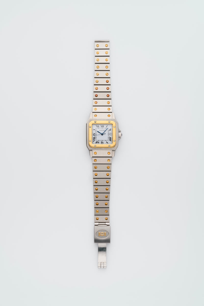 LNOS 1980s Cartier Santos Gold/Steel White Dial 2961