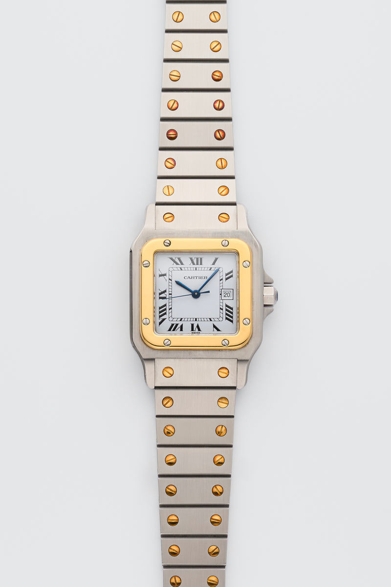 LNOS 1980s Cartier Santos Gold/Steel White Dial 2961