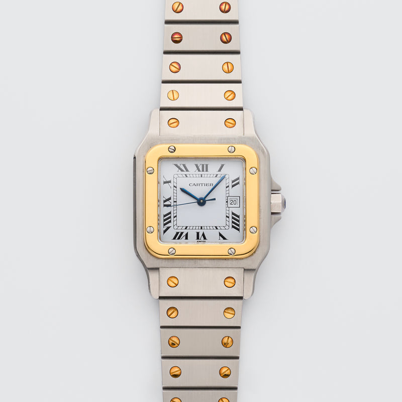 LNOS 1980s Cartier Santos Gold/Steel White Dial 2961