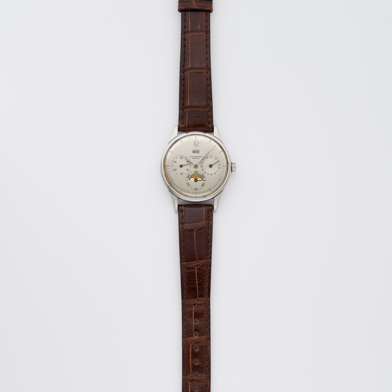 1950s Universal Geneve Triple Calendar Turquoise Moonphase 21520