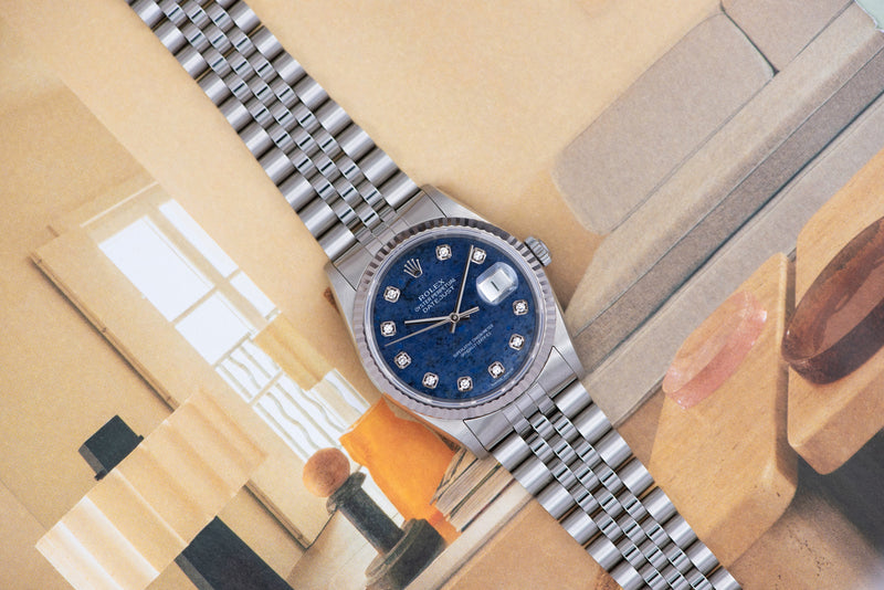 Full Set 2000 Rolex Oyster Perpetual Datejust "Sodalite" Dial 16234